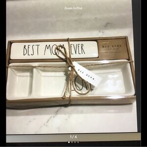 Rae Dunn White 'Best Mom Ever' Tray Set